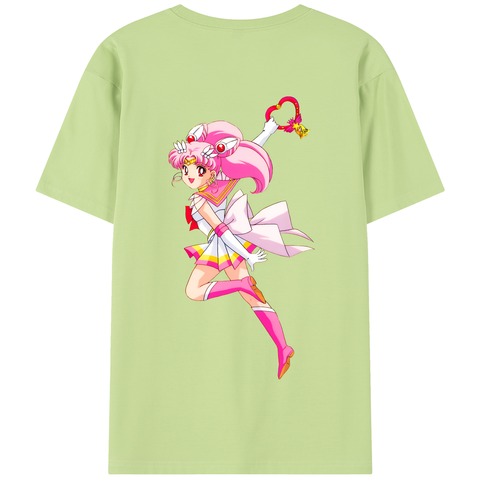 （画像用） 美少女戦士セーラームーン ちびうさ Sailor Moon Chibiusa Tsukino Usagi Small Lady Serenity 綿100％半袖Tシャツ（背面プリント）